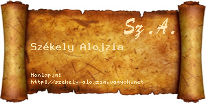 Székely Alojzia névjegykártya